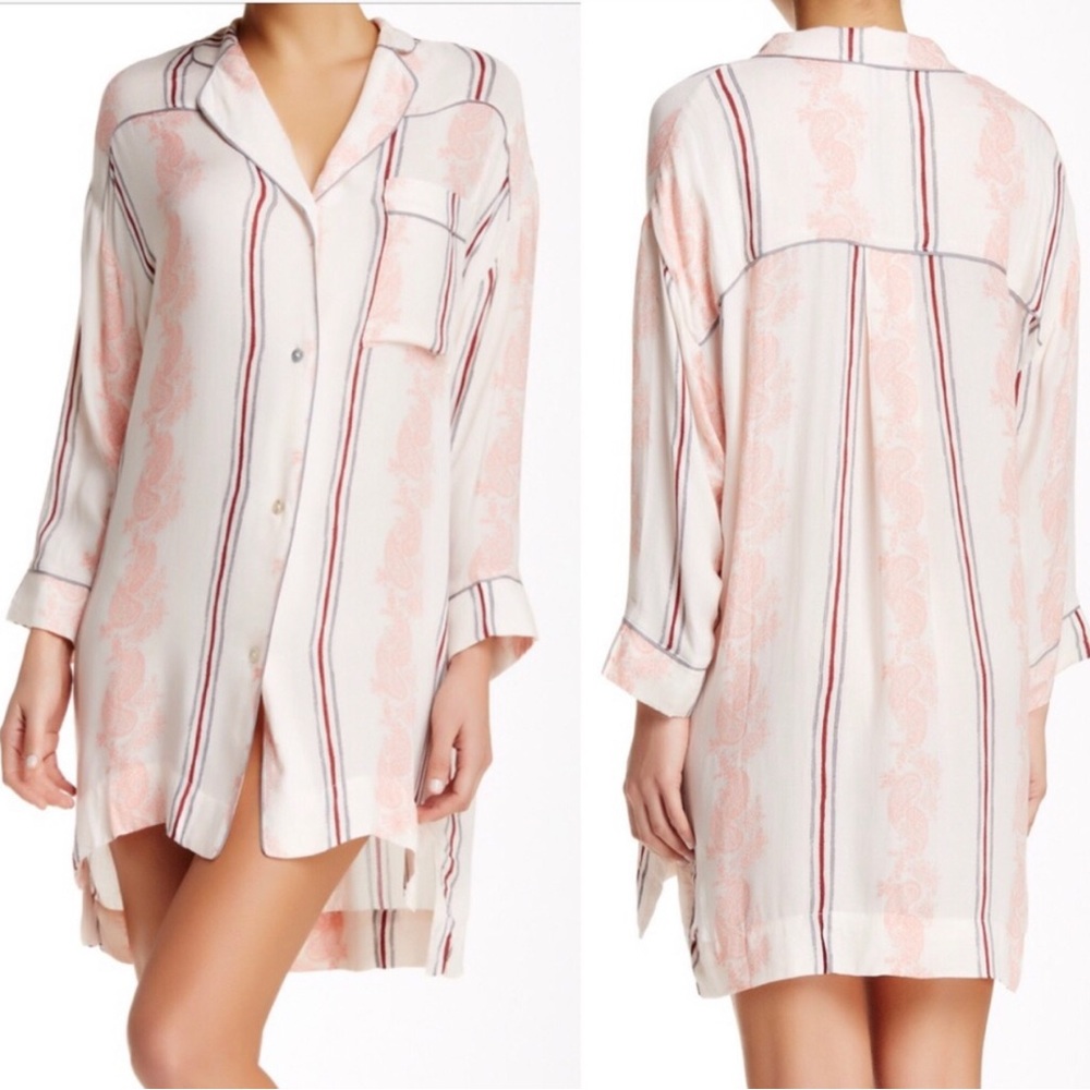 Free People Close To Me Sleep Shirt button down